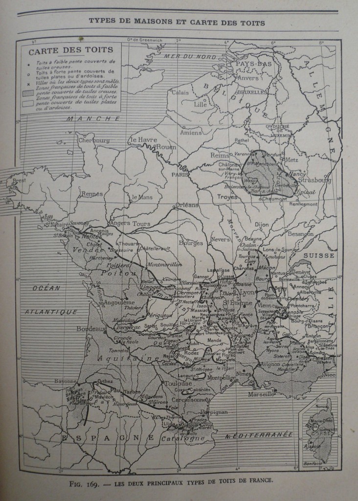 Carte des Toits;  J. Brunhes.